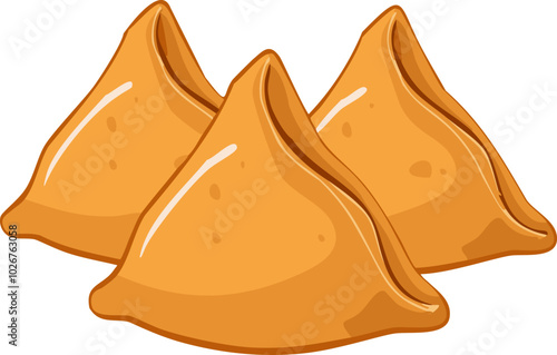 사모사 인도 음식 벡터 일러스트