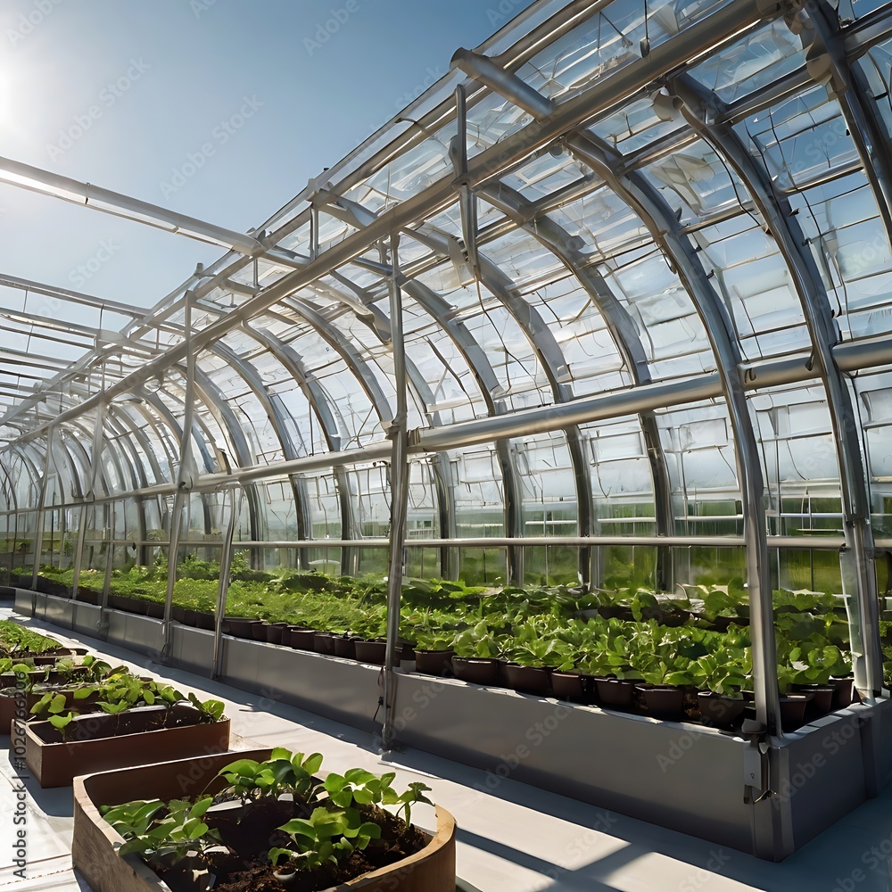 futuristic greenhouse with automated system 3, Generative AI futuristic greenhouse with automated system 3, Generative AI