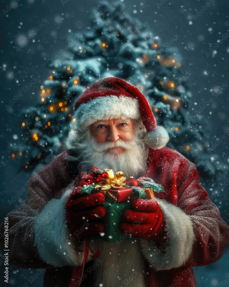 Santa Claus o Papá Noel llega en Navidad con regalos para los niños, la alegría y la ternura de la Navidad en familia. Santa Claus o Papá Noel llega en Navidad con regalos para los niños, la alegría y la ternura de la Navidad en familia.