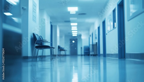 Blurry Hospital Clinic Medical Interior Background Stock Photo - Office, Backgrounds, Medical Clinic, Defocused, Hospital Settings. photo