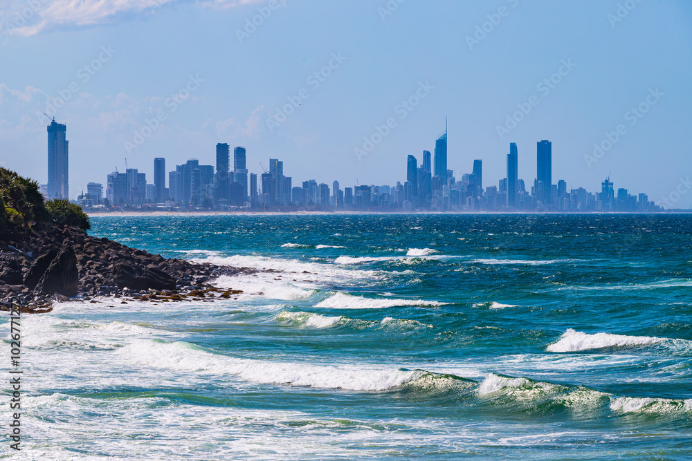 The Gold Coast form Tallebudgera Creek in Queensland, Australia