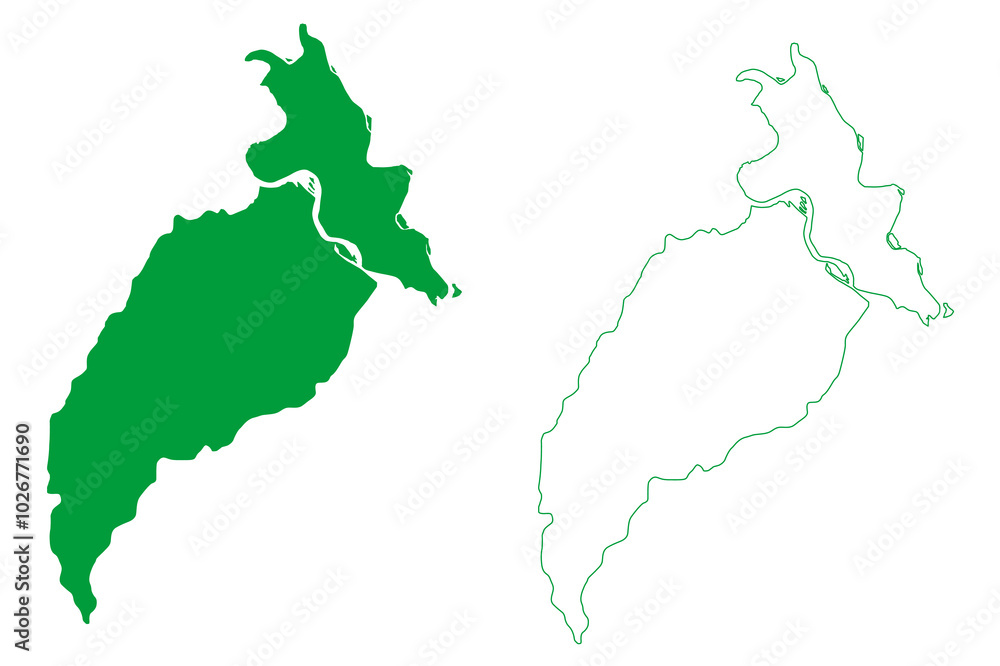 Uarini municipality (Amazonas state, Municipalities of Brazil, Federative Republic of Brazil) map vector illustration, scribble sketch Uarini map Uarini municipality (Amazonas state, Municipalities of Brazil, Federative Republic of Brazil) map vector illustration, scribble sketch Uarini map