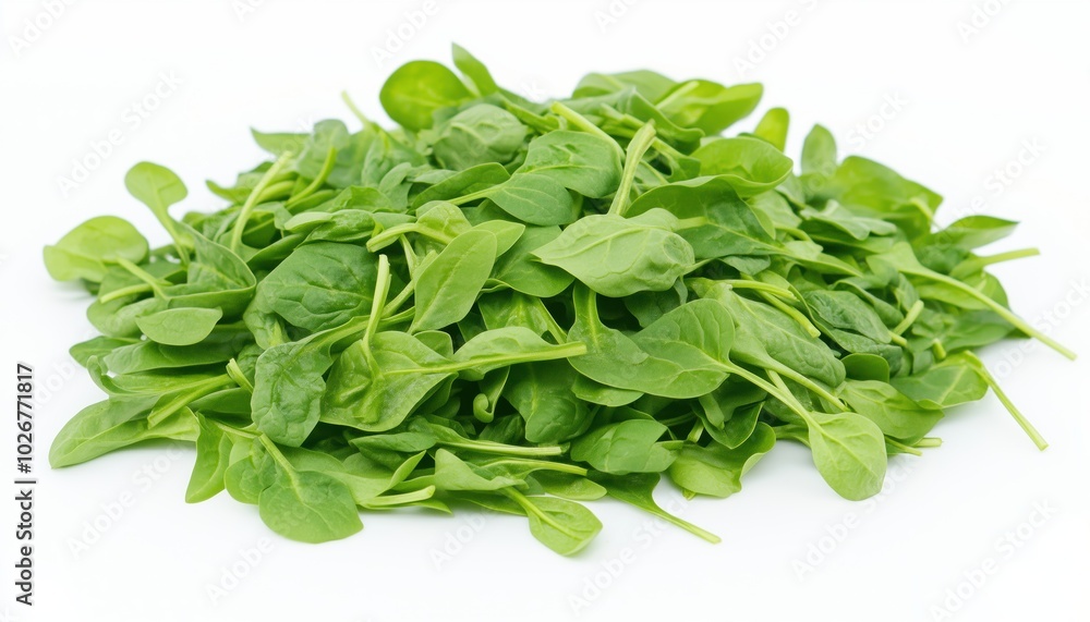 Fresh Green Baby Spinach Leaves Isolated On White Background: Close Up Flat Lay In Food Concept. Espinach Close Up. Fresh Green Baby Spinach Leaves Isolated On White Background: Close Up Flat Lay In Food Concept. Espinach Close Up.