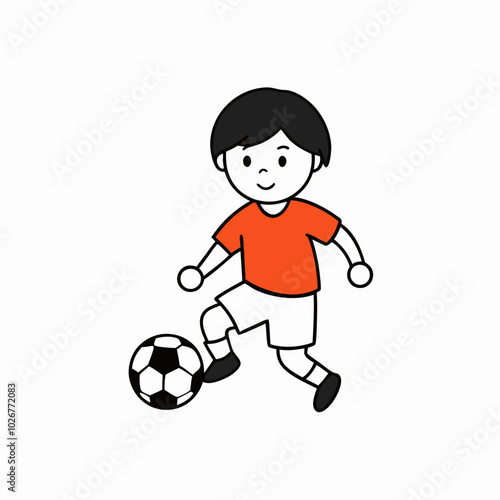 boy playing soccer