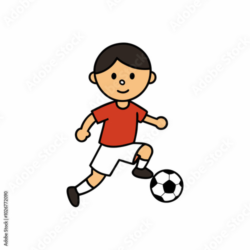 child playing football