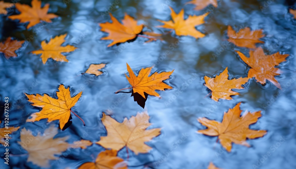 Vibrant Autumn Maple Leaves Falling For A Beautiful And Colorful Natural Background Filled With The Hues Of Fall. Vibrant Autumn Maple Leaves Falling For A Beautiful And Colorful Natural Background Filled With The Hues Of Fall.