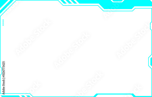Blue control panel abstract geometric shape modern technology futuristic interface hud	
