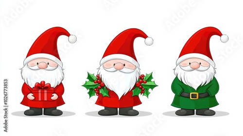 Cheerful Santa Characters for Holiday Celebrations