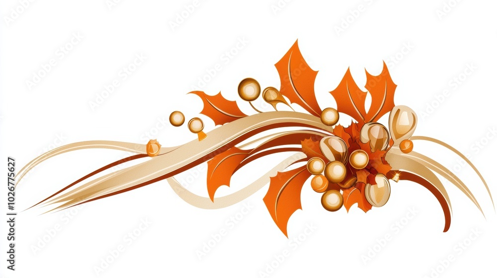 Elegant Autumn Leaf and Berry Design for Decor Elegant Autumn Leaf and Berry Design for Decor