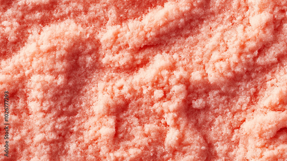 a close-up, top-down view of dried grapefruit powder, showcasing a soft pink-orange hue and fine, smooth texture a close-up, top-down view of dried grapefruit powder, showcasing a soft pink-orange hue and fine, smooth texture