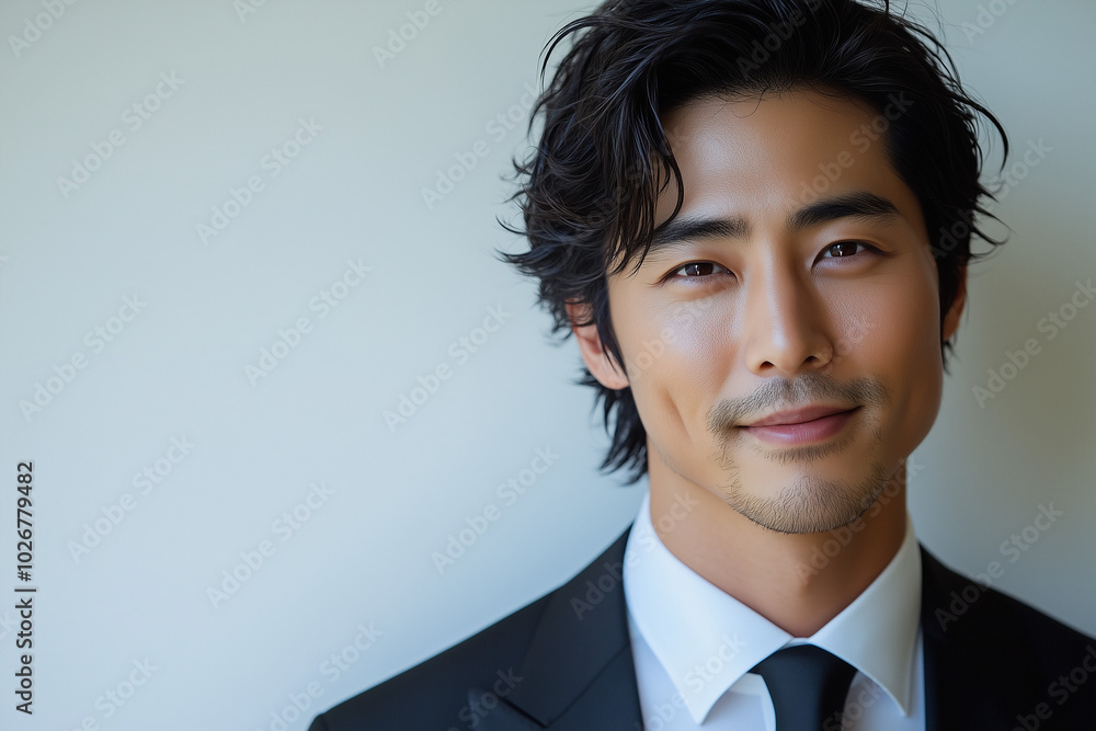 Elegant Japanese Businessman in Suit: Professional Portrait Elegant Japanese Businessman in Suit: Professional Portrait