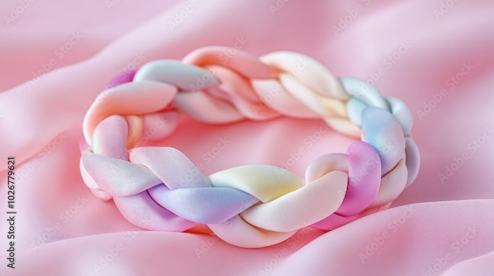 Colorful Braided Fabric Bracelet on Soft Fabric Colorful Braided Fabric Bracelet on Soft Fabric