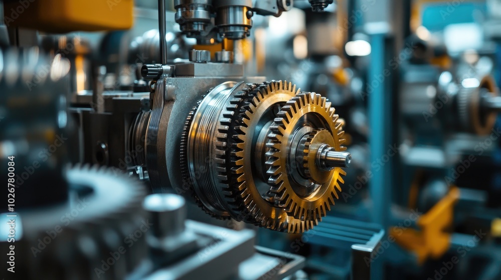 Advanced Industrial Gear Mechanism Close-Up Advanced Industrial Gear Mechanism Close-Up