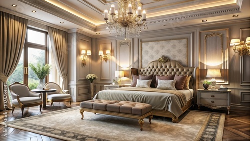 Luxurious bedroom with elegant decor and cozy atmosphere, luxury, interior design, home decor, elegant, cozy, comfortable