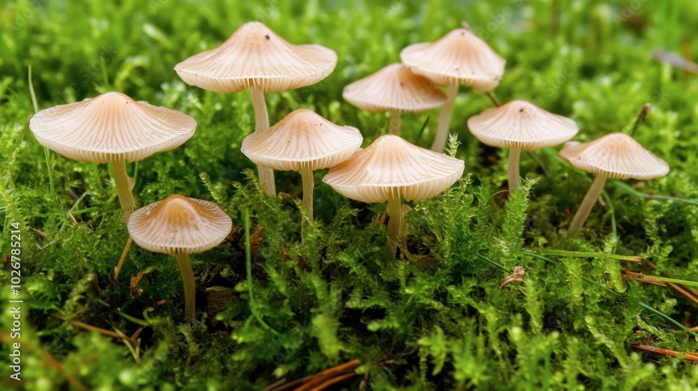 A close-up of mushrooms growing in a circle, often called a A close-up of mushrooms growing in a circle, often called a