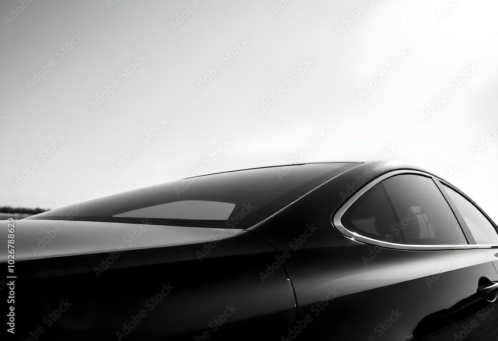 Glossy finish on a car in a monochrome style create with ai Glossy finish on a car in a monochrome style create with ai