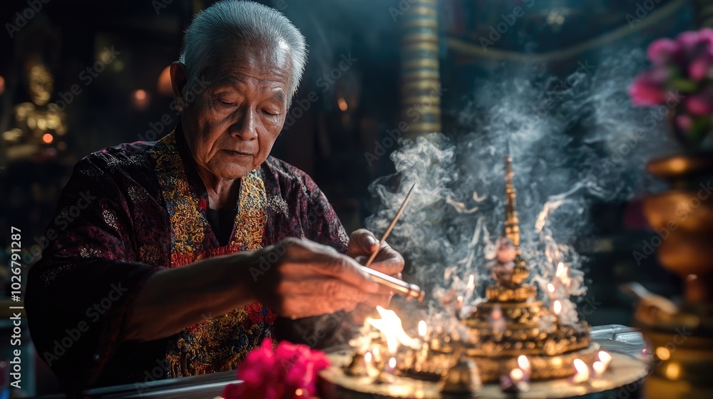 Cultural elegance: A Thai background, Scenic Thailand Cultural elegance: A Thai background, Scenic Thailand