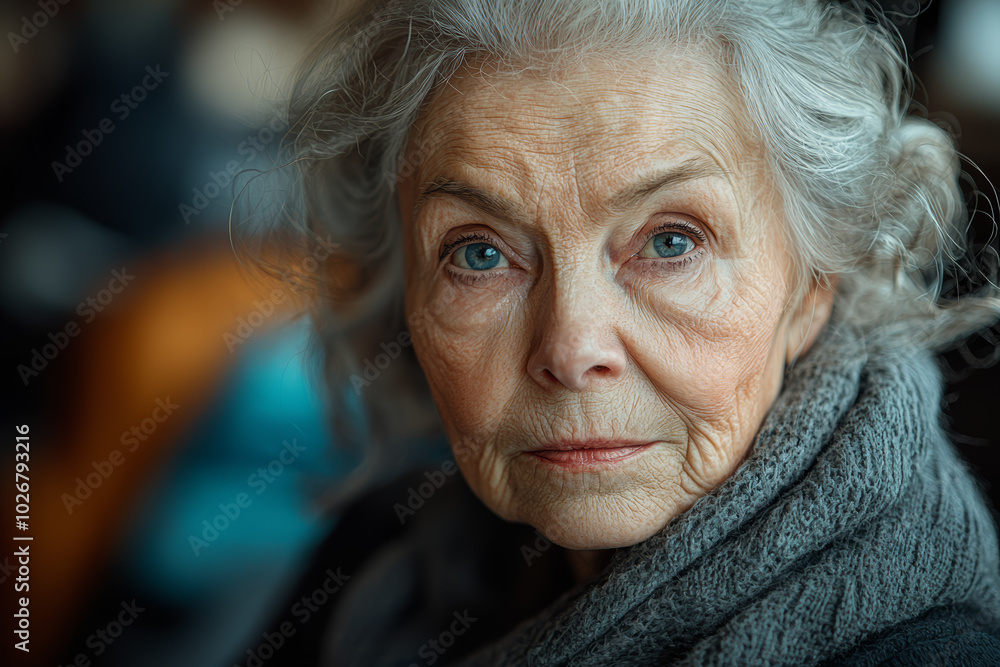 An elderly woman attending a fitness class, focusing on strength and flexibility. Concept of active aging. An elderly woman attending a fitness class, focusing on strength and flexibility. Concept of active aging.