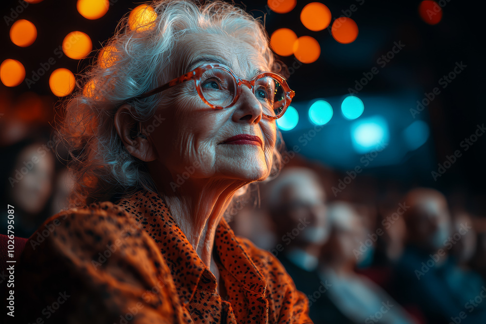 A group of older adults attending a music concert, highlighting the enjoyment of cultural events. Concept of entertainment. A group of older adults attending a music concert, highlighting the enjoyment of cultural events. Concept of entertainment.