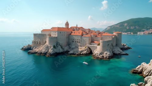 View of the Dubrovnik in Croatia during a sunny day