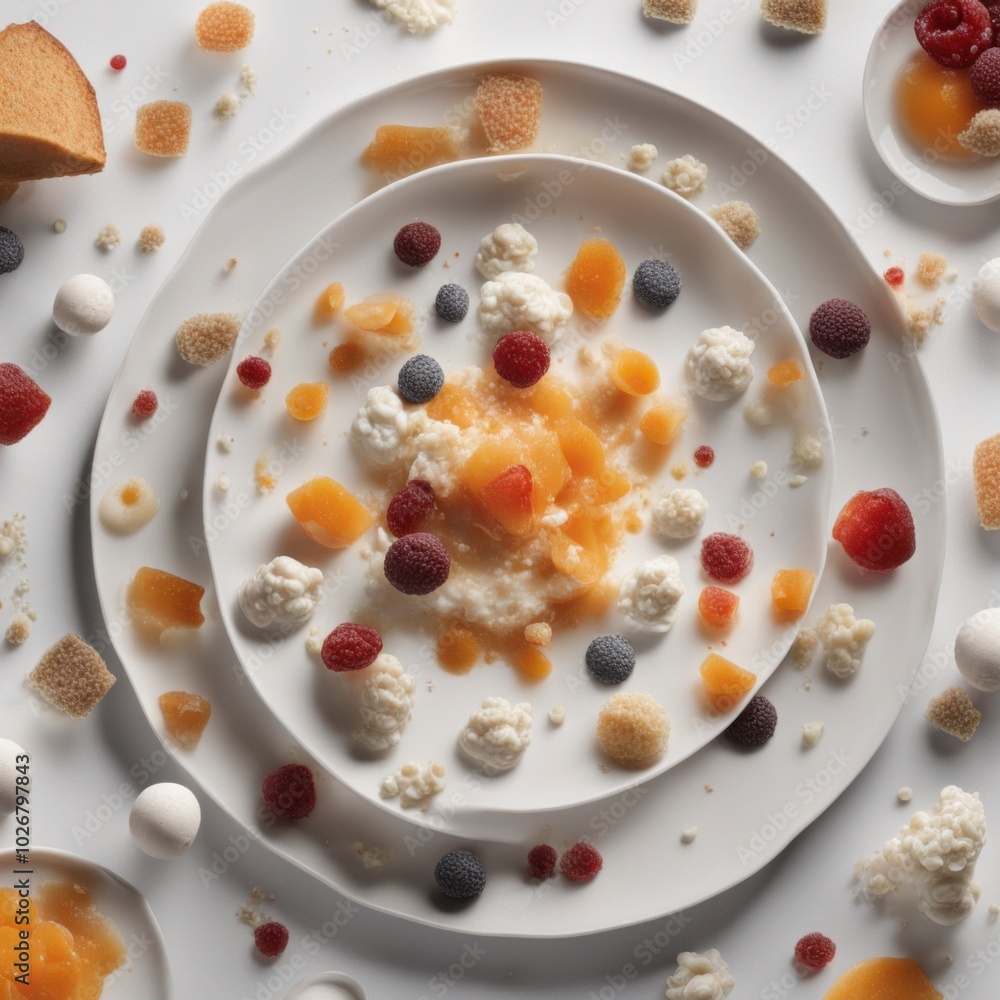 a plate of food with fruit and cheese on it a plate of food with fruit and cheese on it