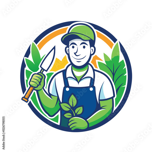  Garden cleanup maintenance  service vector logo design Idea 