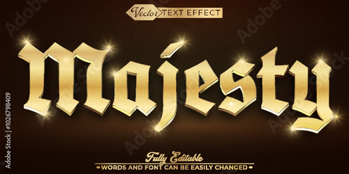 Kingdom Majesty Gold Shiny Vector Editable Text Effect Template
