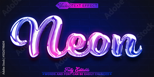 Neon Club Vector Editable Text Effect Template
