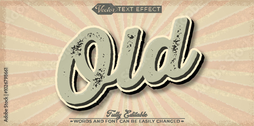 Cream Vintage Old Retro Vector Editable Text Effect Template
