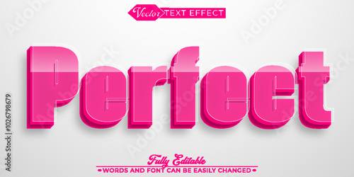 Pink Cute Perfect Vector Editable Text Effect Template