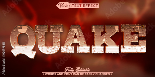 Bronze Broken Quake Vector Editable Text Effect Template