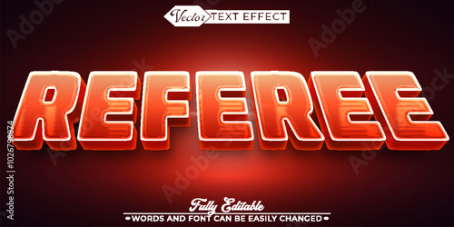 Red Referee Vector Editable Text Effect Template