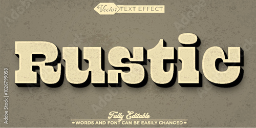 Vintage Rustic Vector Editable Text Effect Template