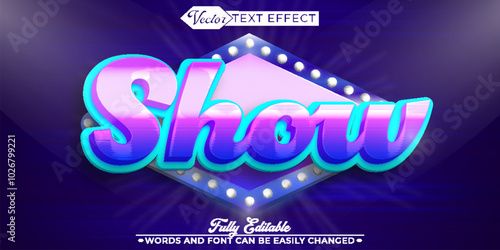 Cartoon Show Vector Editable Text Effect Template
