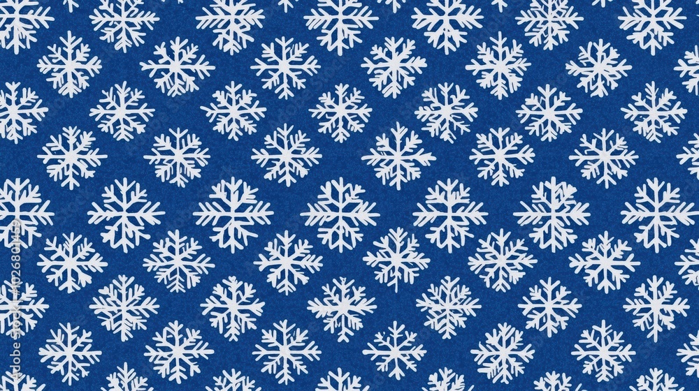 Pattern of White Snowflakes on Blue Background for Winter Theme
Pattern of White Snowflakes on Blue Background for Winter Theme