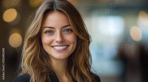 Professional Businesswoman Posing Confidently in a Photo  Highlighting Elegance  Success  and Leadership in the Modern Workplace.