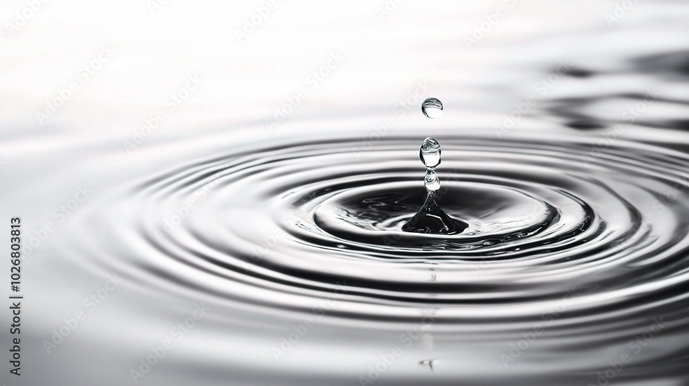 Serene Water Droplet Creating Ripples Serene Water Droplet Creating Ripples