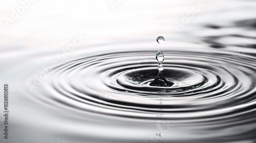 Serene Water Droplet Creating Ripples