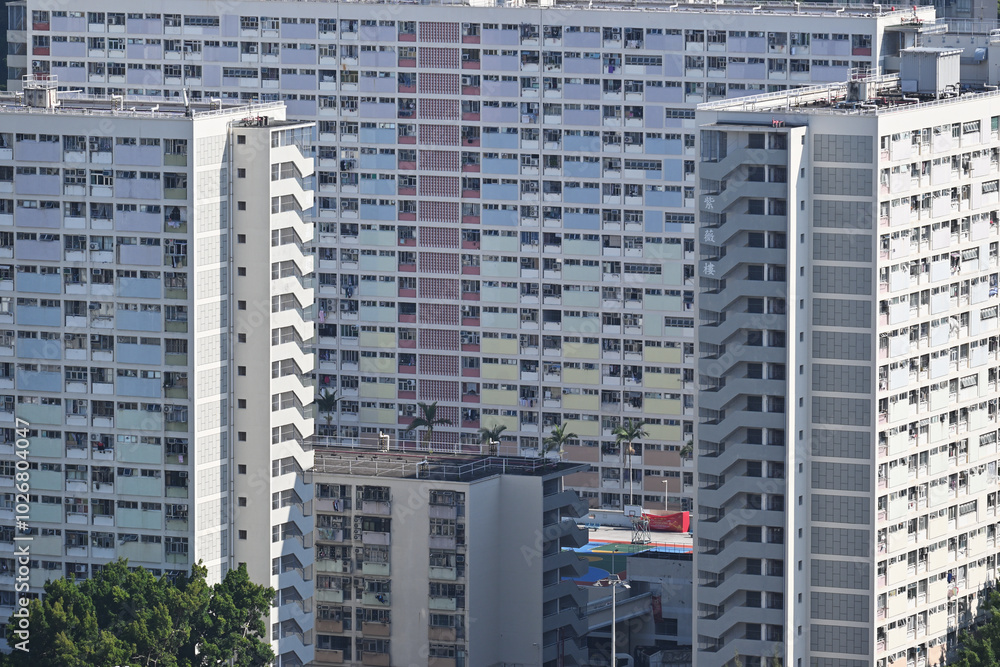 香港の虹色の団地 香港の虹色の団地