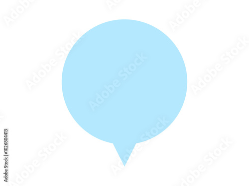 ミニマルな正円吹き出し：下中央水色