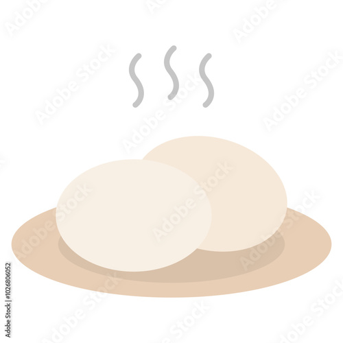 찐빵 접시 일러스트 