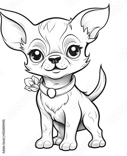 Adorable Chihuahua Coloring Page for Kids with Cute Design