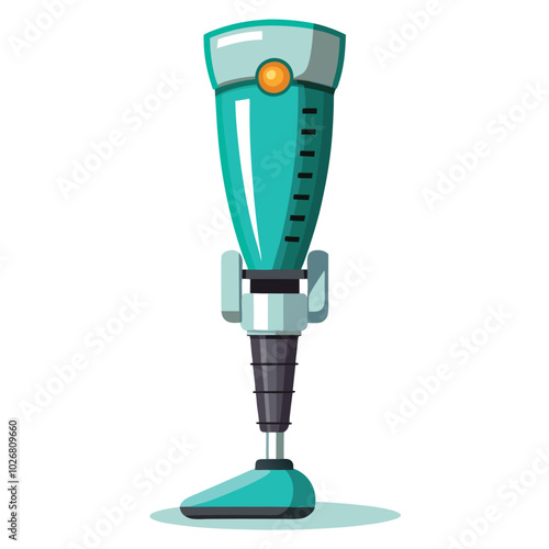 Human leg implant prosthesis vector illustration 