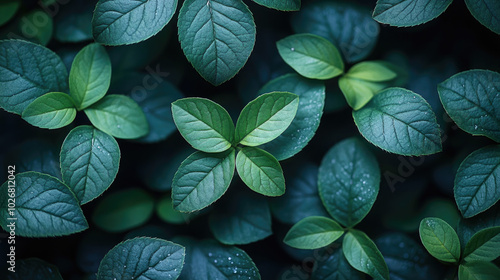 Fondo verde de hojas frescas similares a la hierba buena o hierba de huerto, preparación del mojito con este tipo de plantas. photo