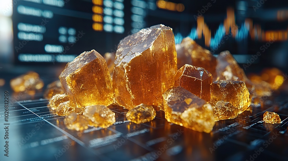 close up of raw minerals with a stock market graph overlay symbolizing commodities trading close up of raw minerals with a stock market graph overlay symbolizing commodities trading