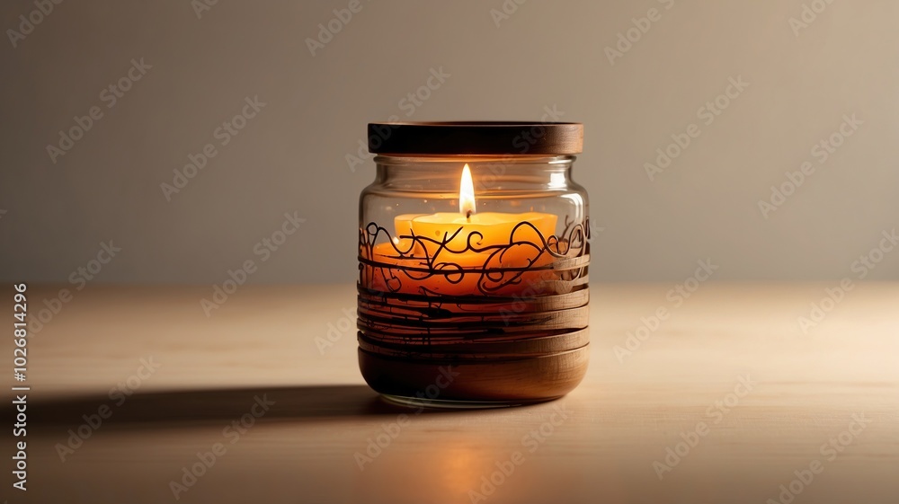 Candle on a wooden table. Candle on a wooden table.