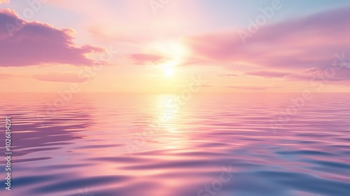 Serene Sunset Over Calm Ocean Waters