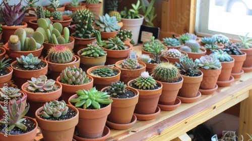 Wallpaper Mural Assorted Succulents and Cacti in Pots on Display Torontodigital.ca