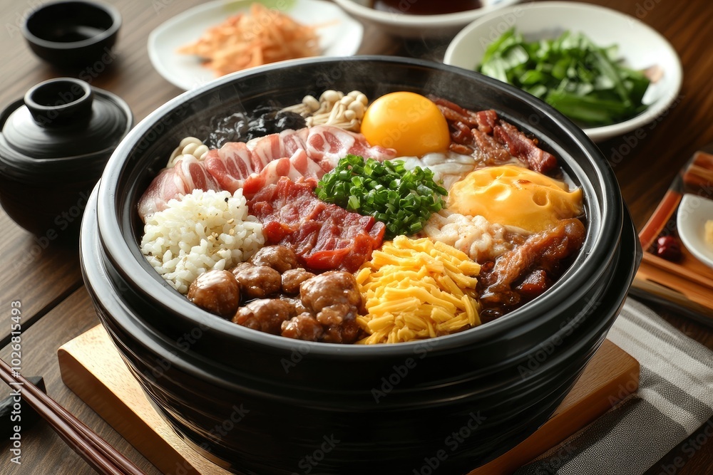 fresh shabu meal with pork bacon and cheese ball - generative ai fresh shabu meal with pork bacon and cheese ball - generative ai