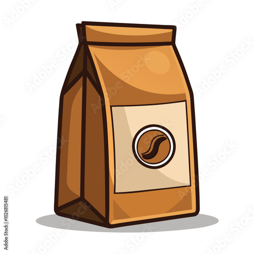 A coffee paper bag vector illustration isolated on a white background